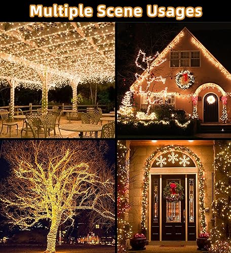 Miniatura 7 de LIGHTOP Guirnalda de luces solares para exteriores, impermeables, alambre de cobre, paquete de 2 unidades de 33 pies, 100 LED para Navidad, Pascua,