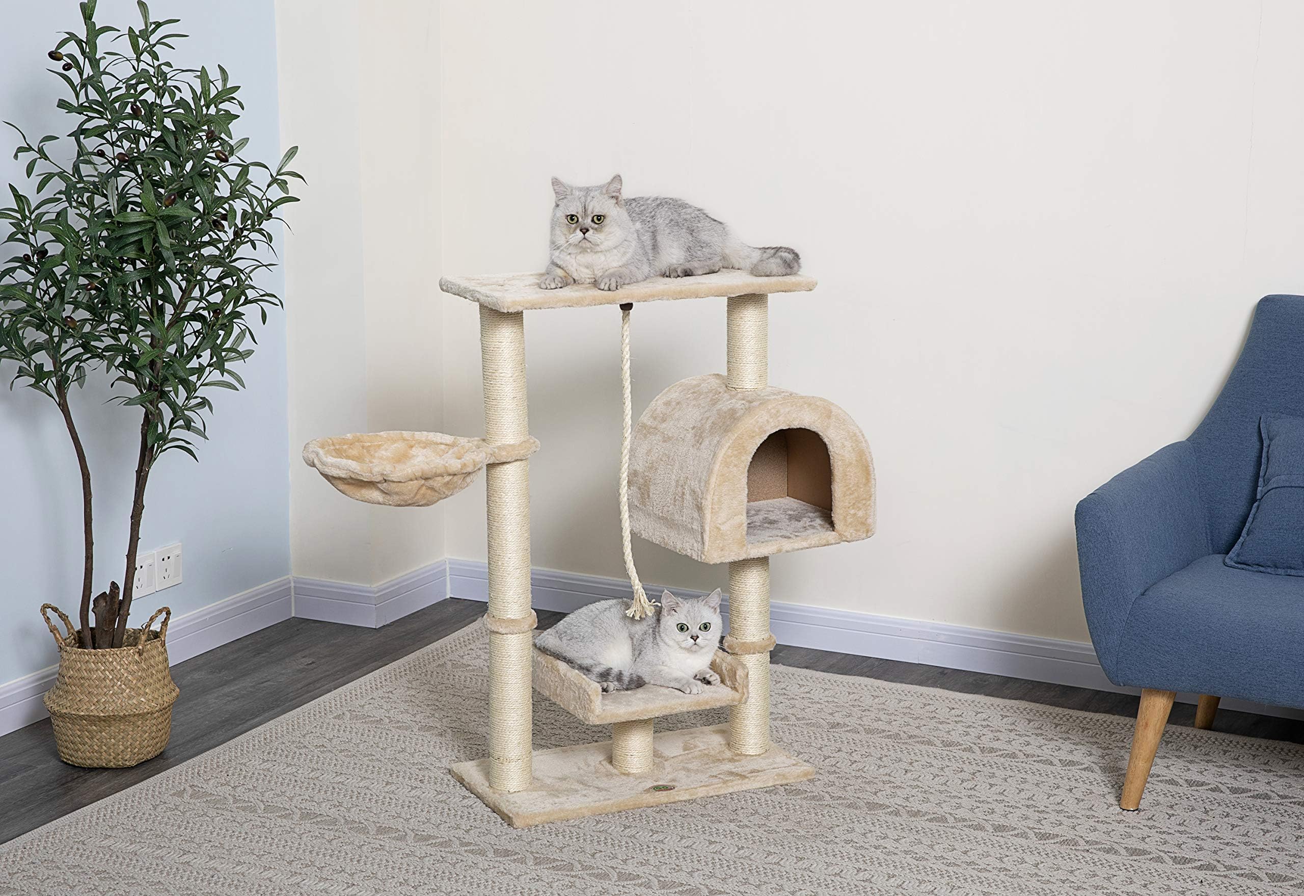 Go Pet ClubSmall Cat Tree Furniture Beige