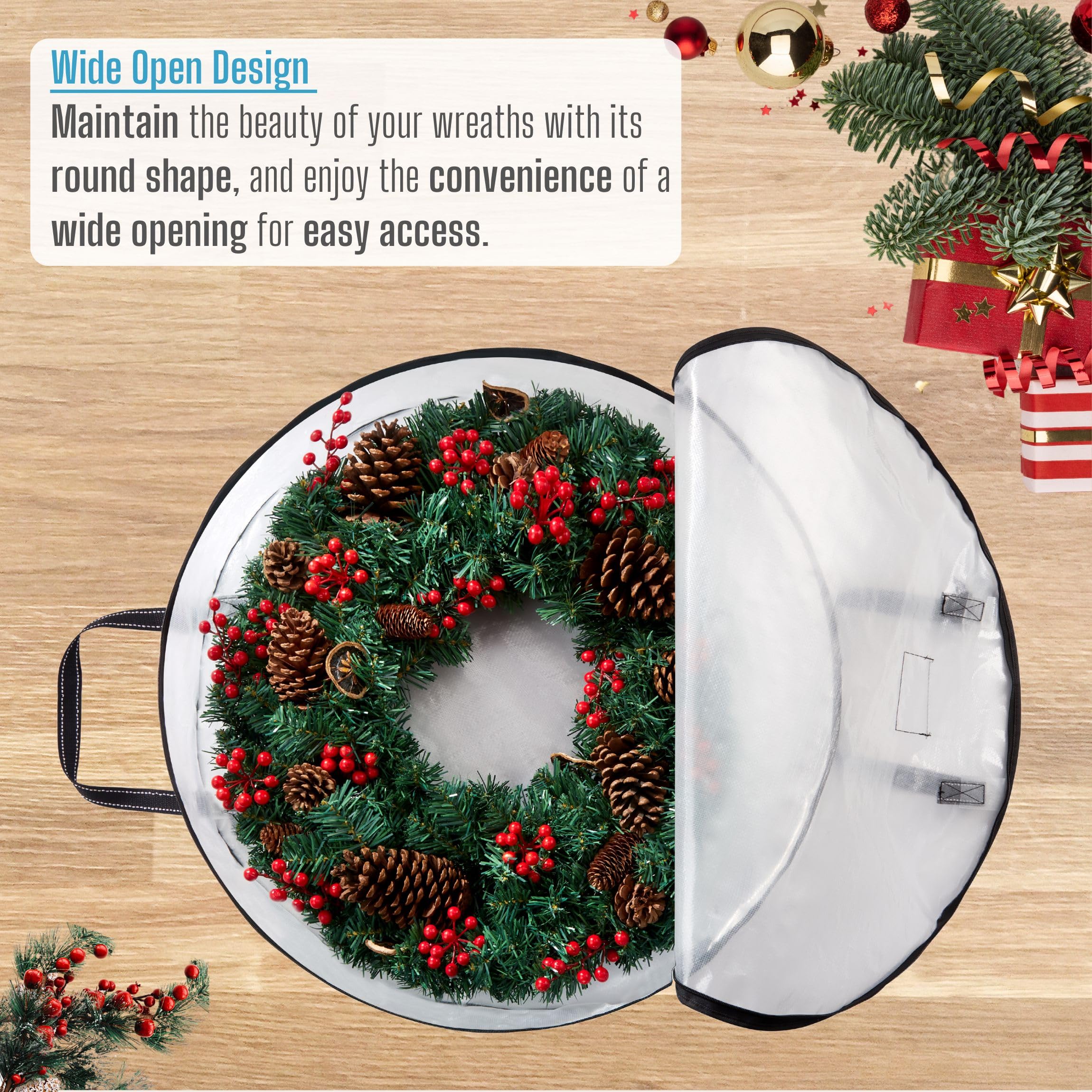 Christmas Wreaths White Holiday Christmas Wreath Storage Bag For