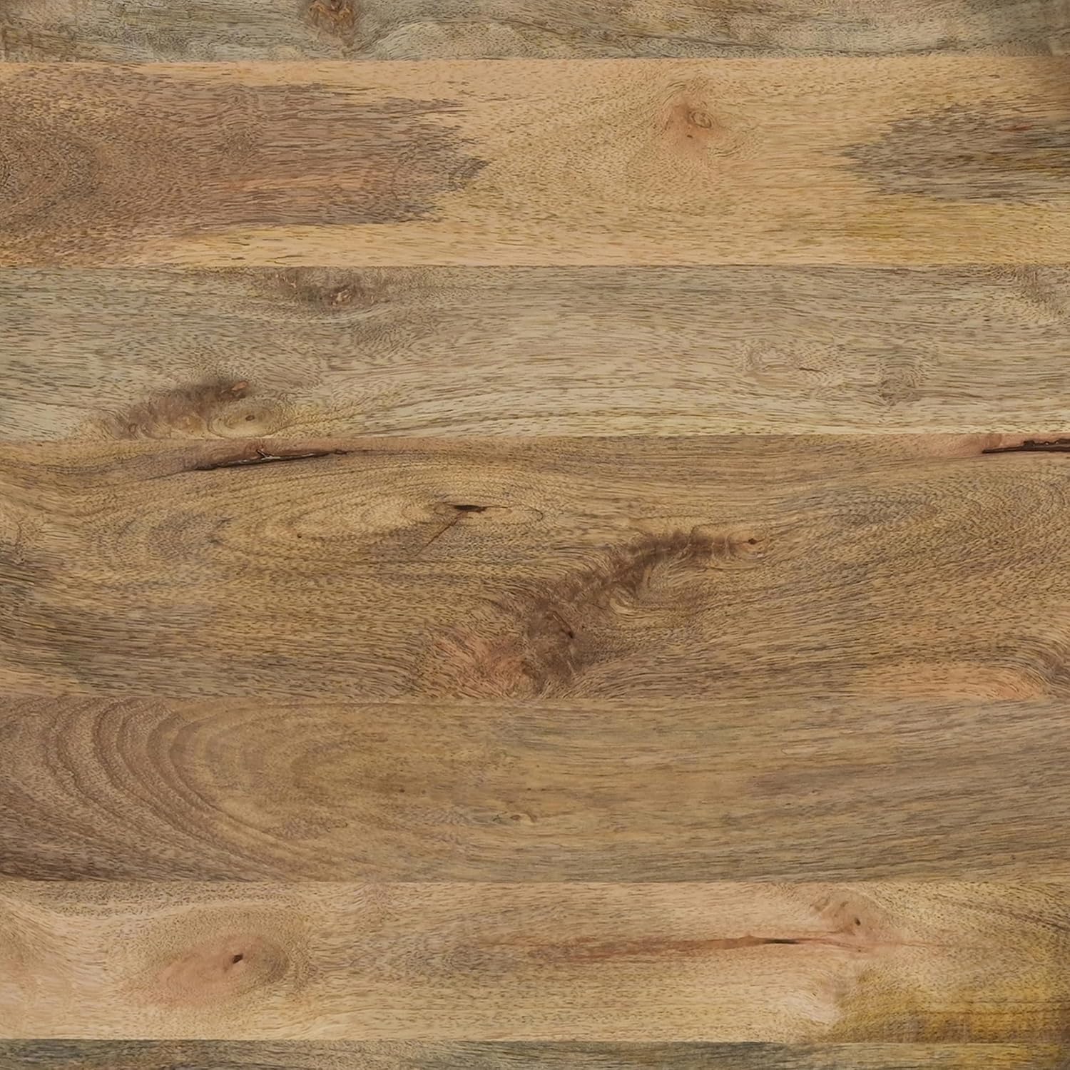 TUP THE URBAN PORT Rustic Farmhouse Wooden Coffee Table: Elegant Design, Durable Iron Legs