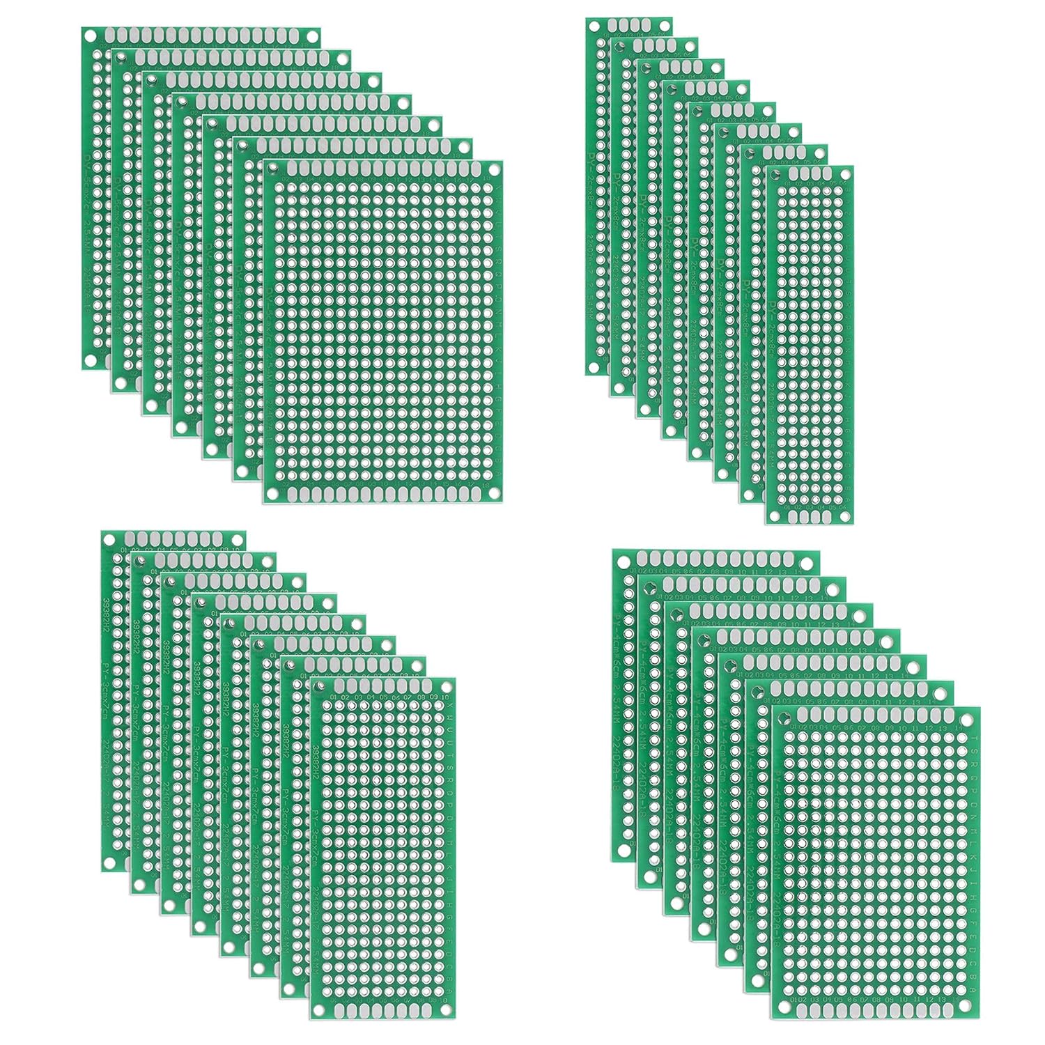 uxcell Double-Sided PCB Board Printed Circuit Boards Kit (4 Sizes - 4x6 ...