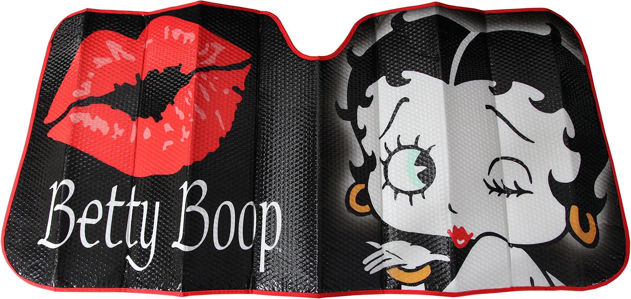 003716R01 Betty Boop Timeless Black Accordion Style Car Truck SUV Front Windshield Sunshade