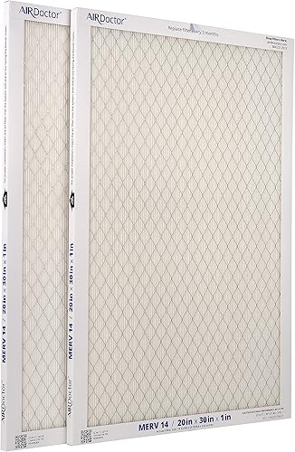 AirDoctor Filtro plisado MERV 14 HVAC disponible en 6 tamaños. Elimina el 96% de los contaminantes de 1 a 3 micras de tamaño. Elimina las impurezas