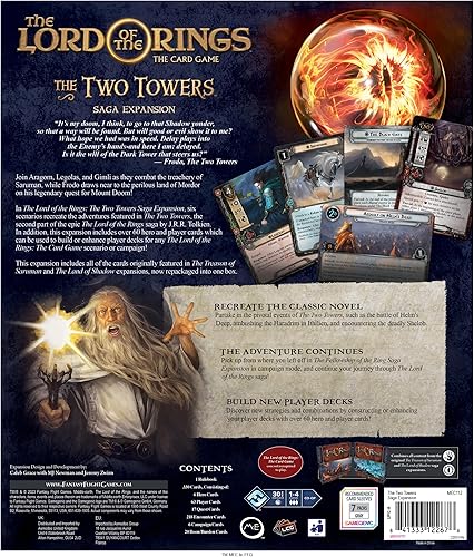 Miniatura 2 de The Lord of the Rings The Card Game The Two Towers SAGA Expansion - Juego de aventura cooperativa, juego de estrategia, edades 14+, 1-4 jugadores,