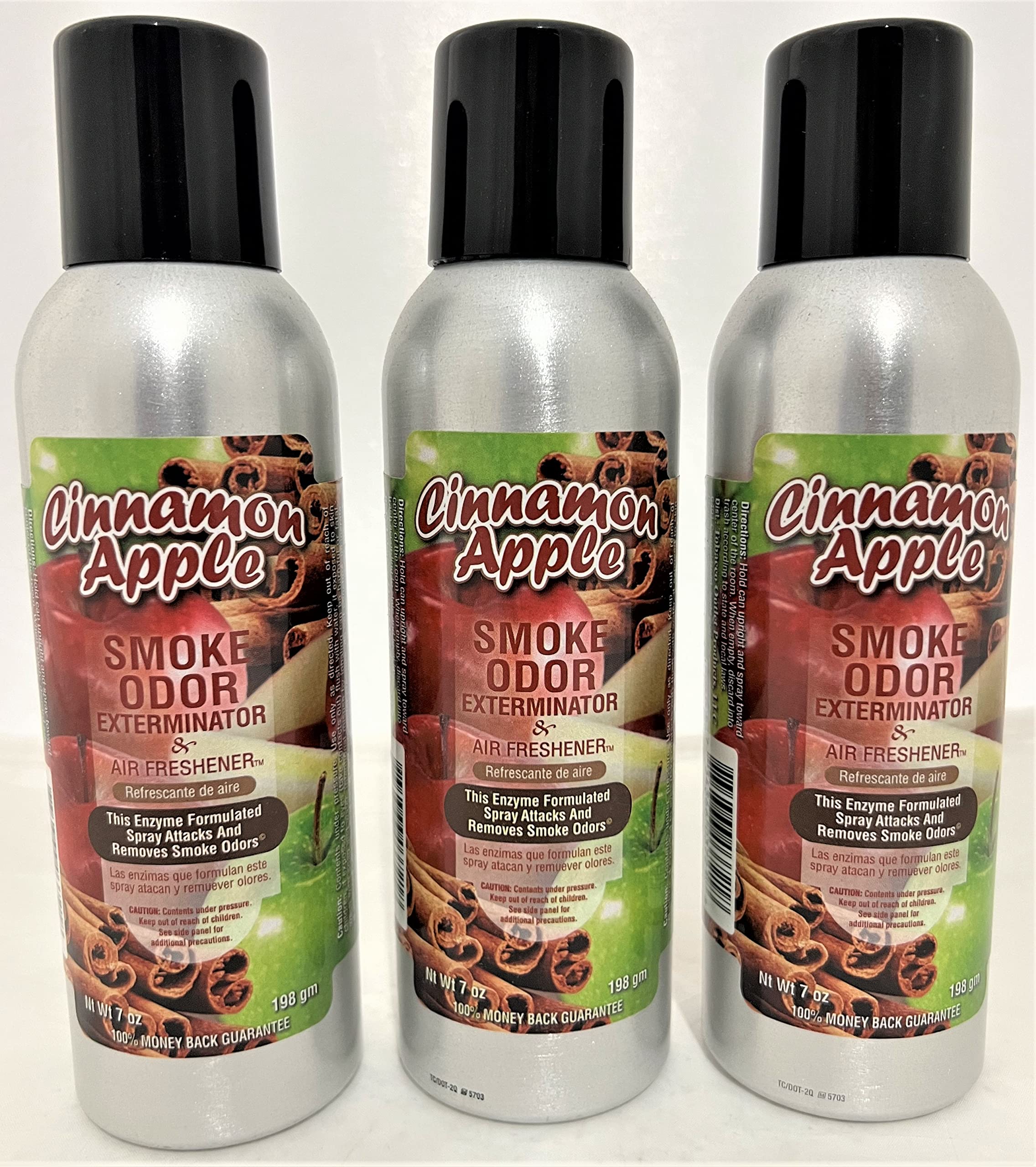 Smoke Odor Exterminator 7oz Large Spray - Cinnamon Apple (Pack of 3)