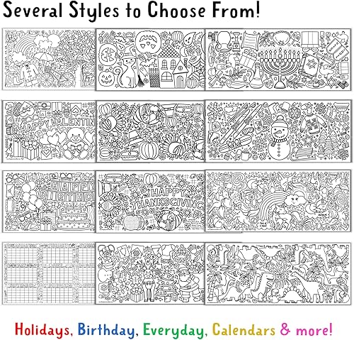 Miniatura 10 de Tiny Expressions Mantel para colorear de boda para niños de 30 x 72 pulgadas de papel gigante actividades de boda para decoración de mesa de niños