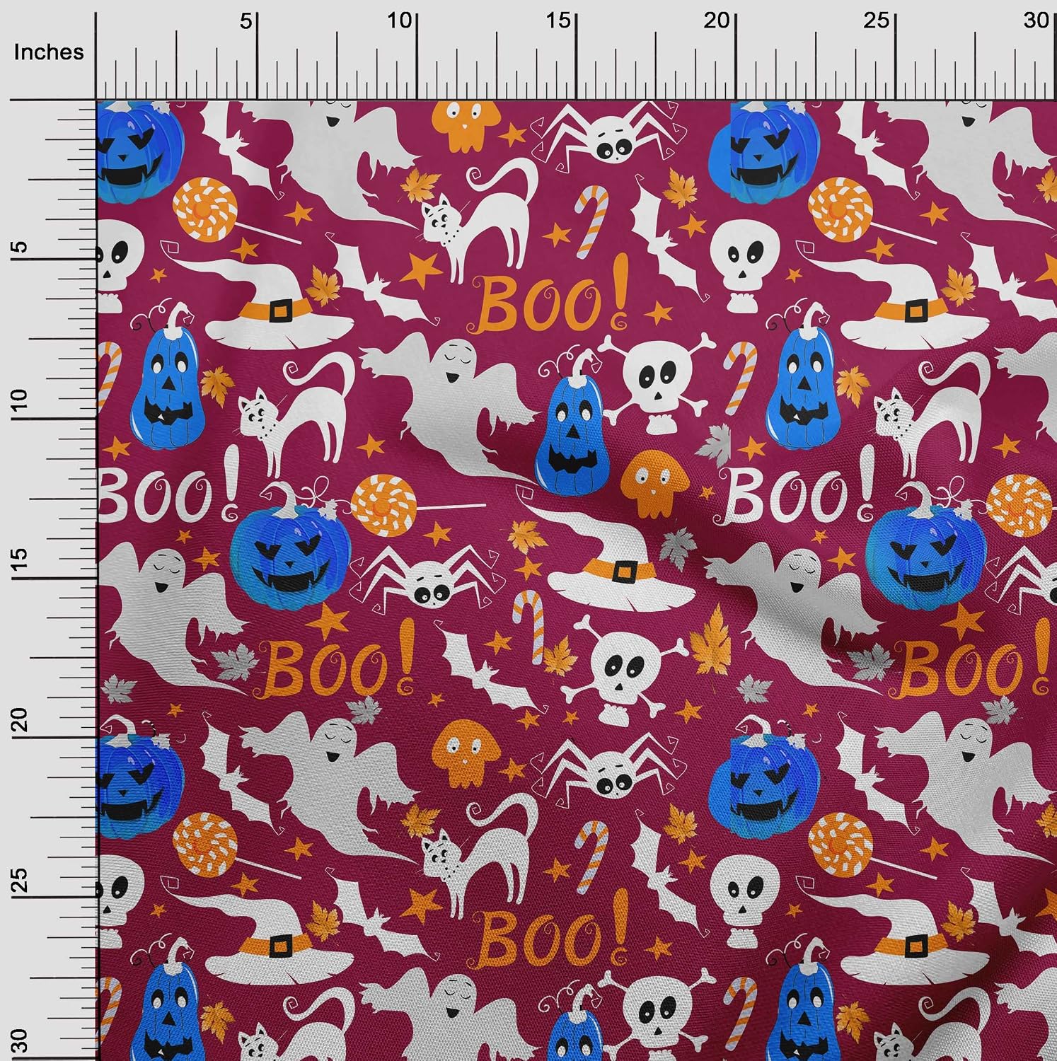 oneOone Cotton Jersey Maroon Fabric Halloween Quilting Supplies Print Sewing Fabric by The Yard 58 Inch Wide