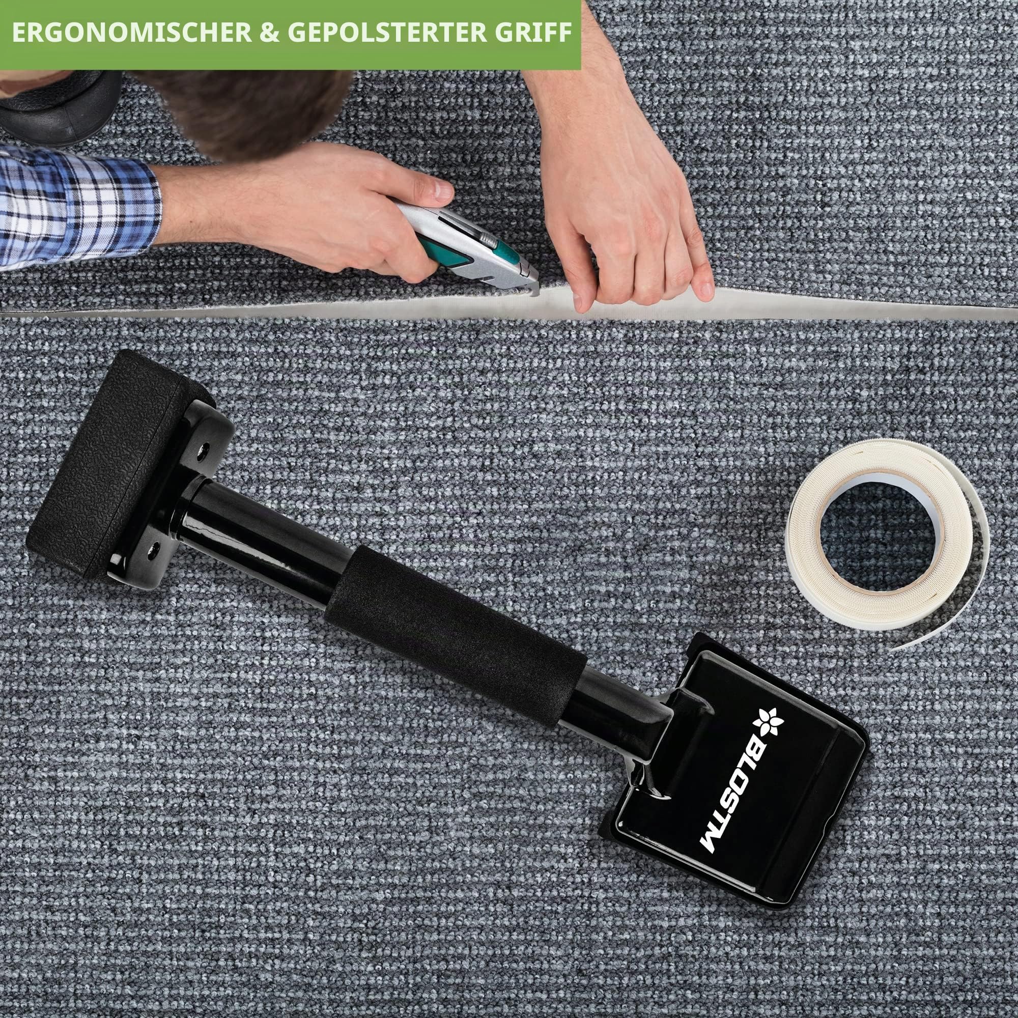 BLOSTM Teppichspanner Kniekicker professioneller Teppichkicker mit weichem Griff