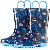 Vista 2 de Disney Mickey Mouse Boys' Waterproof PVC Rain Boots with Handles Toddler & Little Kids