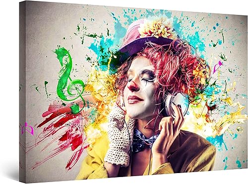 Miniatura 25 de Startonight Lienzo decorativo para pared, pintura musical de orquesta de jazz naranja, impresión grande para sala de estar, 32 x 48 pulgadas Top de