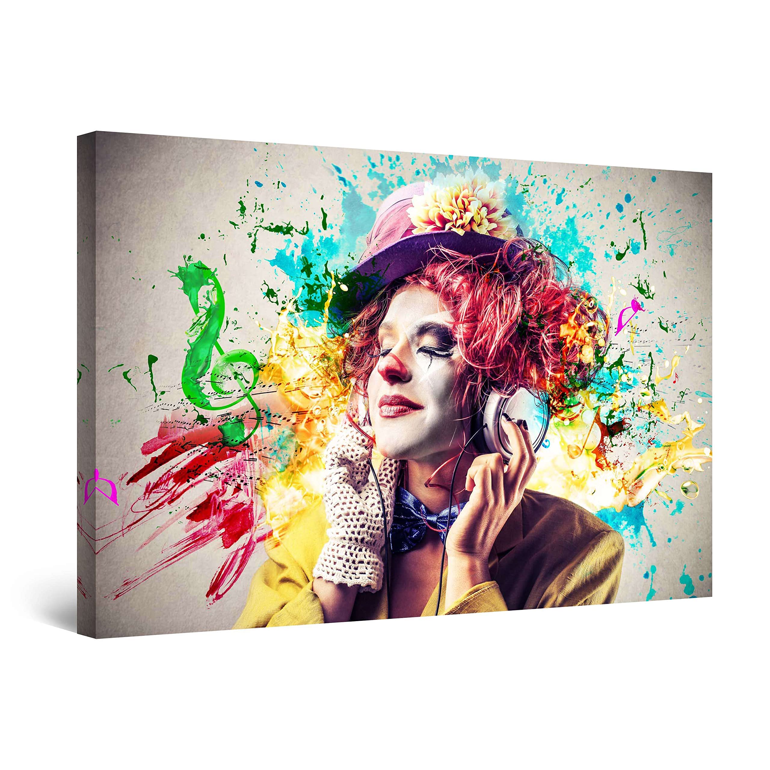 Amazon.com: Startonight Canvas Wall Art - Clown and Music Colorful