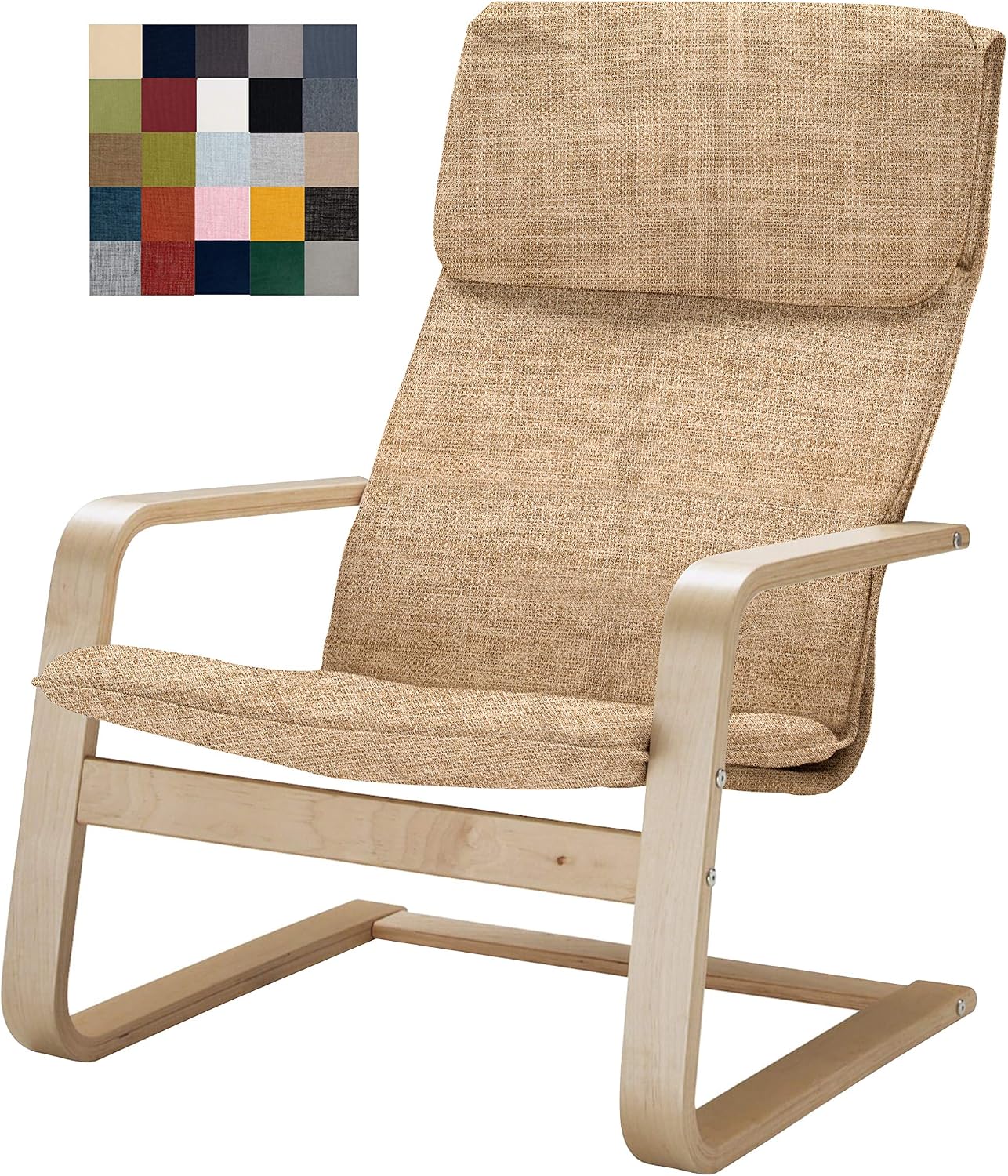 Vepping Lude Replacement Chair Cover Compatible with IKEA Pello, No Cushion | Fabric slipcover only; no cushion or chair frame; White; Cotton