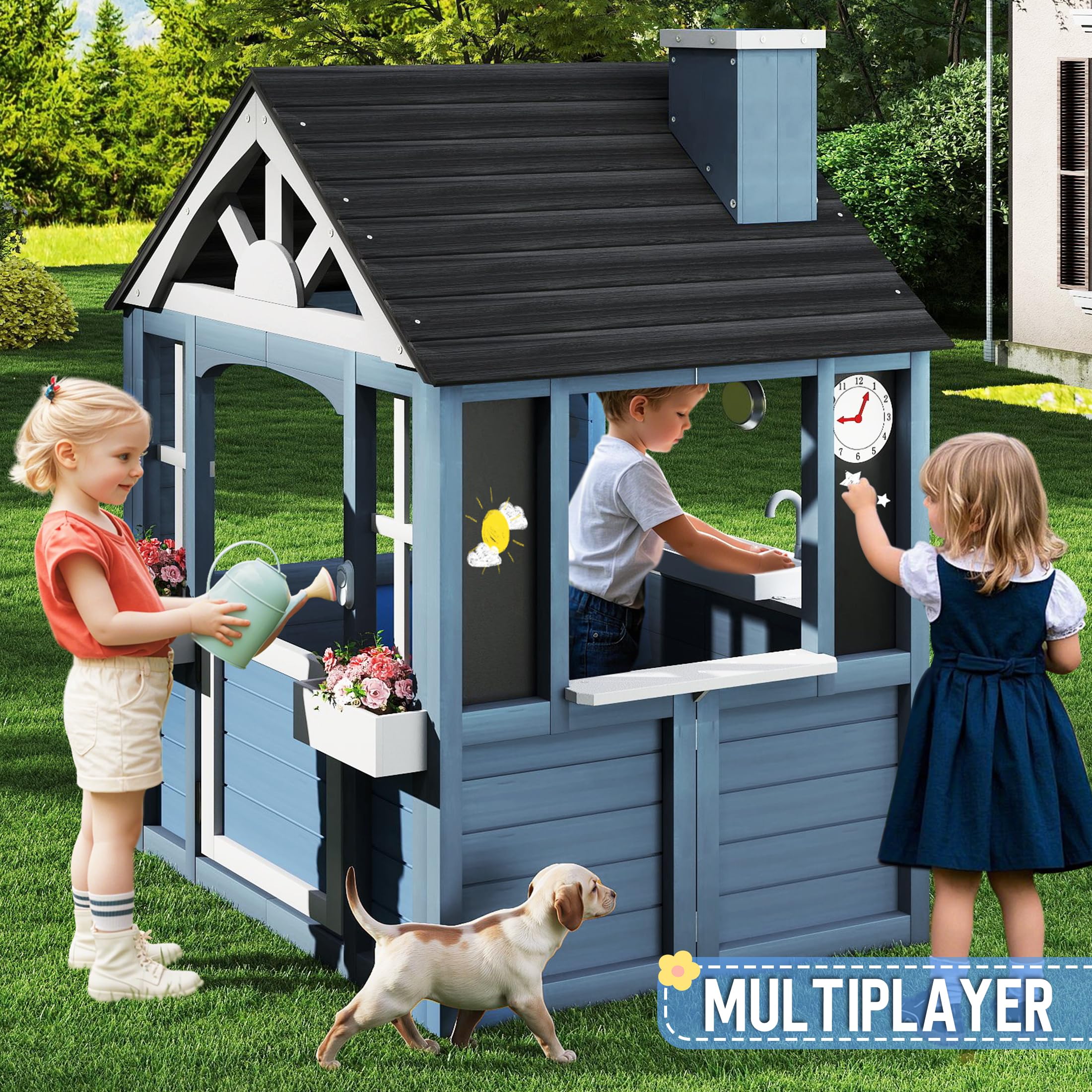 Aspen Playhouse Childrens Wooden Play House Aspen All Jocoevol Kids Outdoor  Playhouse, Cedar Wooden Playhouse