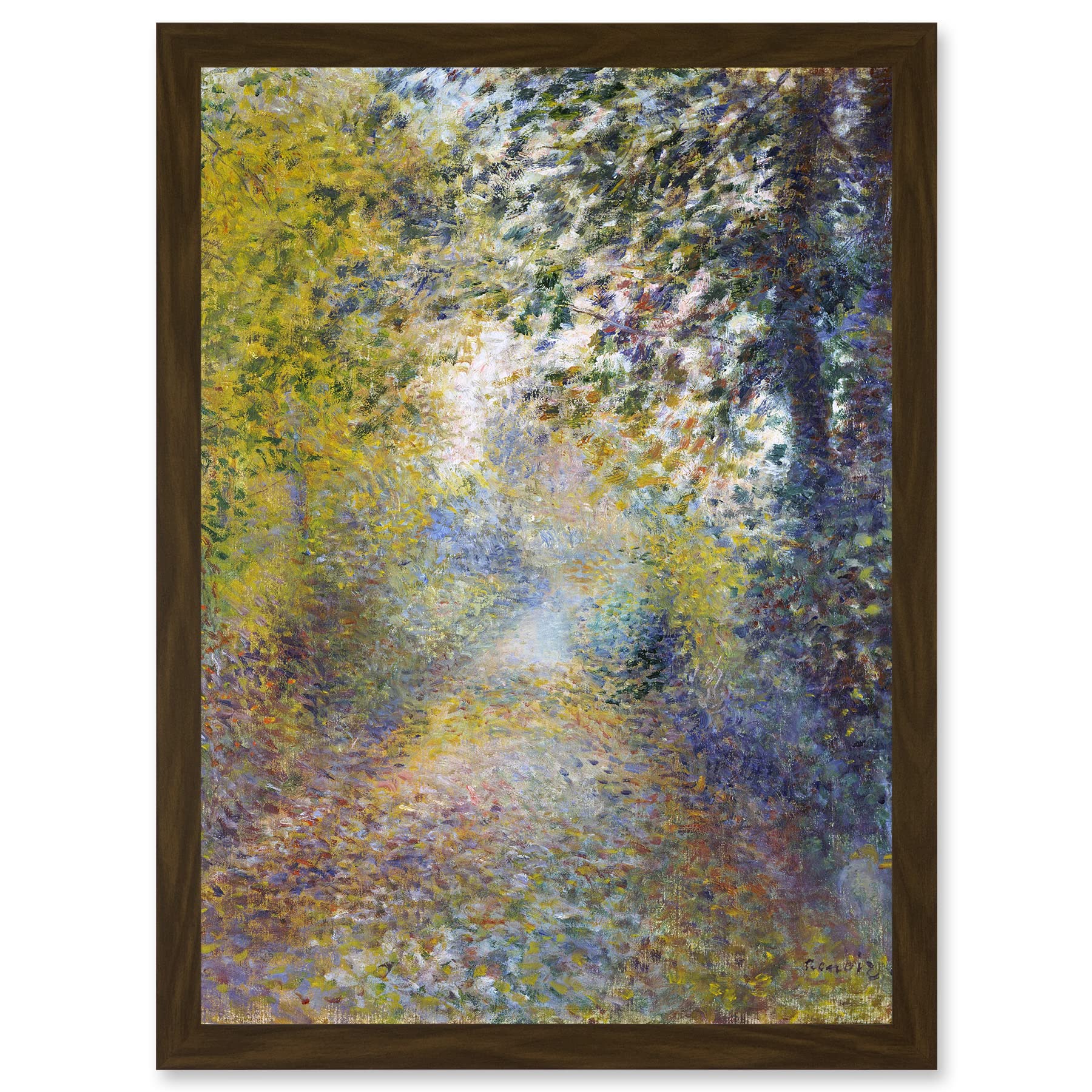 Artery8 Renoir In The Woods Painting Landscape Artwork Framed Wall Art Print A4