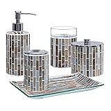 Mosaic Glass Bathroom Accessories Set