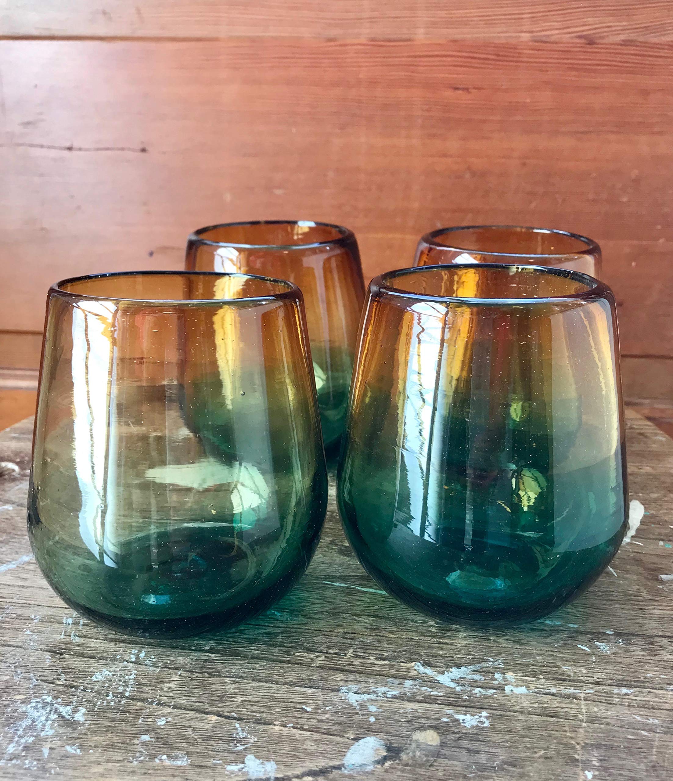 Buy Eco Living Stemless Wine Glasses (Set of 4) Artisan Hand Blown
