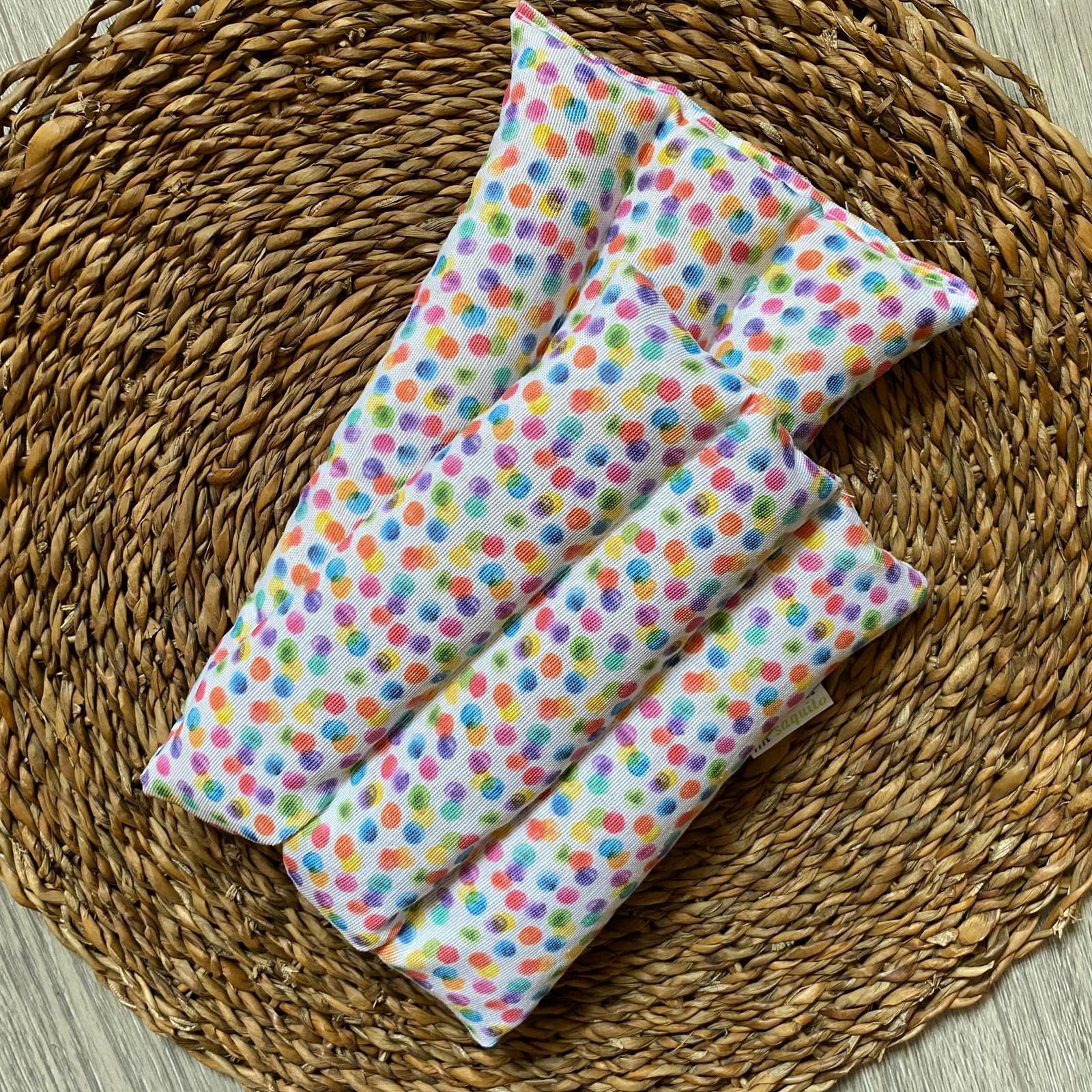 Saco de Semillas Termico 45x14 cm –Saquito Térmico Cervical con Lavanda– Bolsa Térmica de Calor y Frío – Saquito de semillas para Cuello/Espalda -Almohadilla Alivio Dolor Menstrual (PUNTOS)