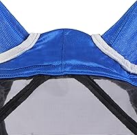 Vista 54 de Harrison Howard Máscara de mosca de caballo luminosa profesional estándar con orejas, protección UV, para caballos, azul y plateado, mazorca mediana
