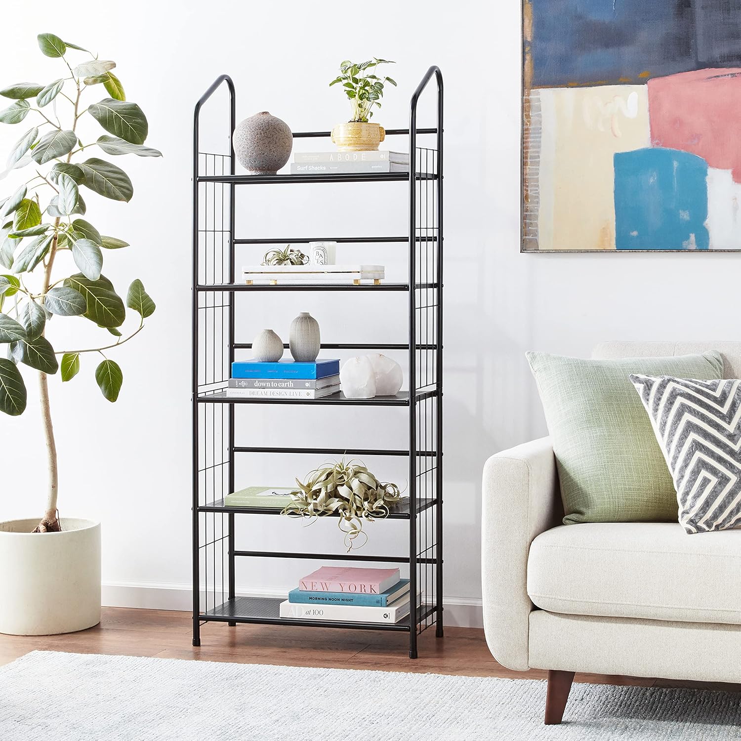 ORE International R597-5 Five Tier Metal Book Rack,Black