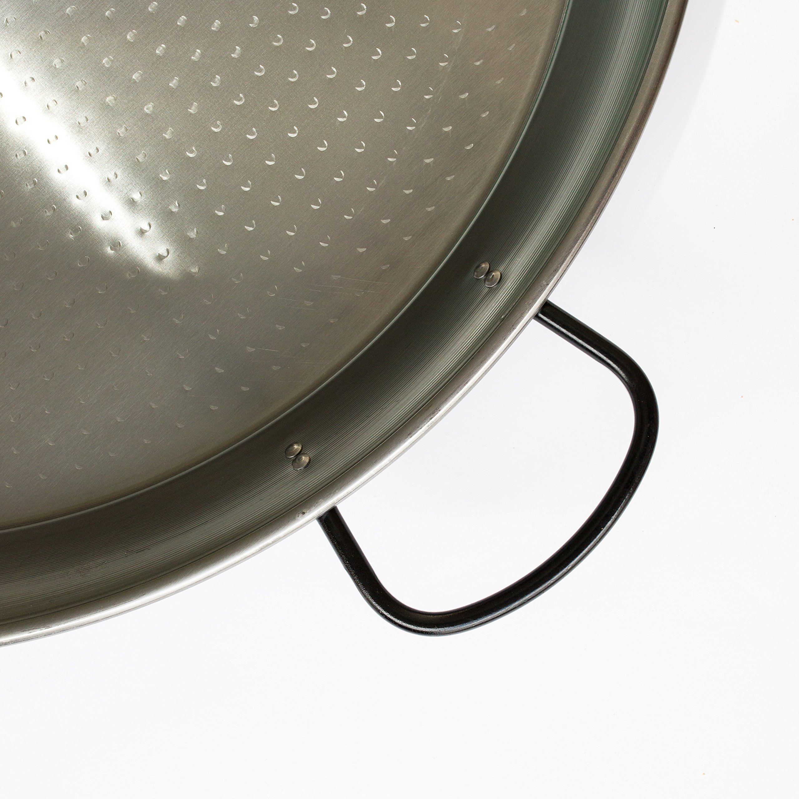 Paella Pan Polished Steel + Paella Gas Burner and Stand Set Complete