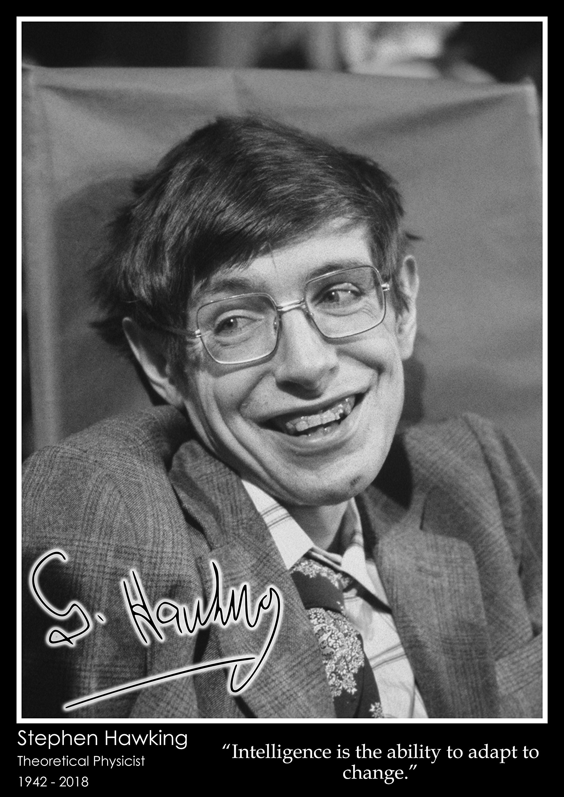 Stephen Hawking - Inspirational Quote Poster - A2 Size - 42 x 59.4 cm - Paper Laminated