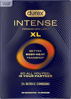 Durex Intense XL Non Latex Condoms, Thin Latex-Free Condoms, Large, 24ct