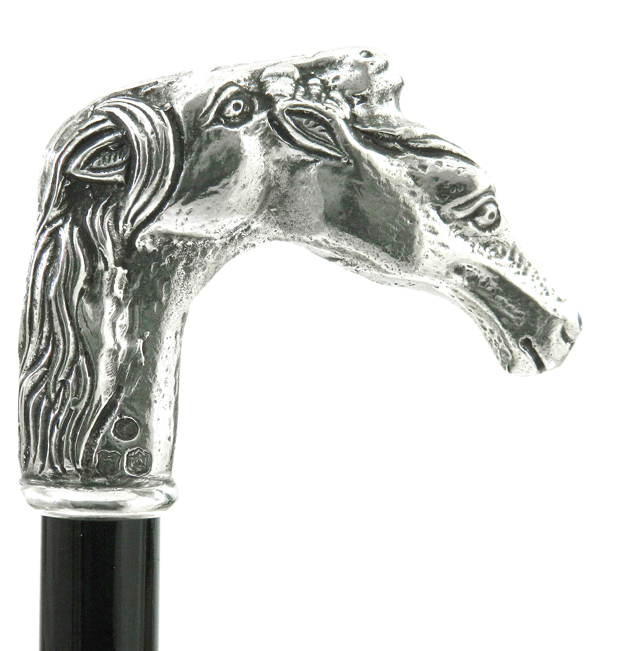 Bastón paseo Liberty peltre macizo madera antigua clásica elegante personalizable caballetes nuestra producción
