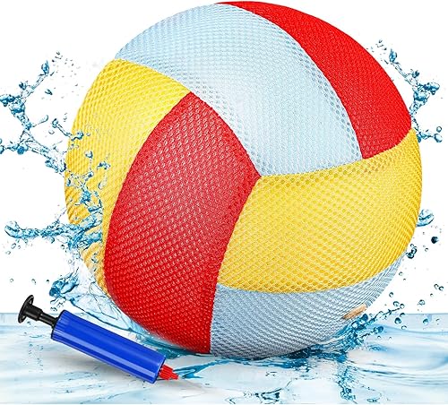 Threan Balón de voleibol impermeable de 8.5 pulgadas con tecnología de agarre seguro para agua, playa, piscina, voleibol para adolescentes y