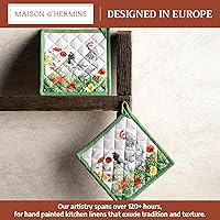 Vista 2 de Maison d' Hermine Juego de soportes para ollas 100% algodón, resistentes al calor, almohadillas calientes de 8 x 8 pulgadas con bucle para barbacoa