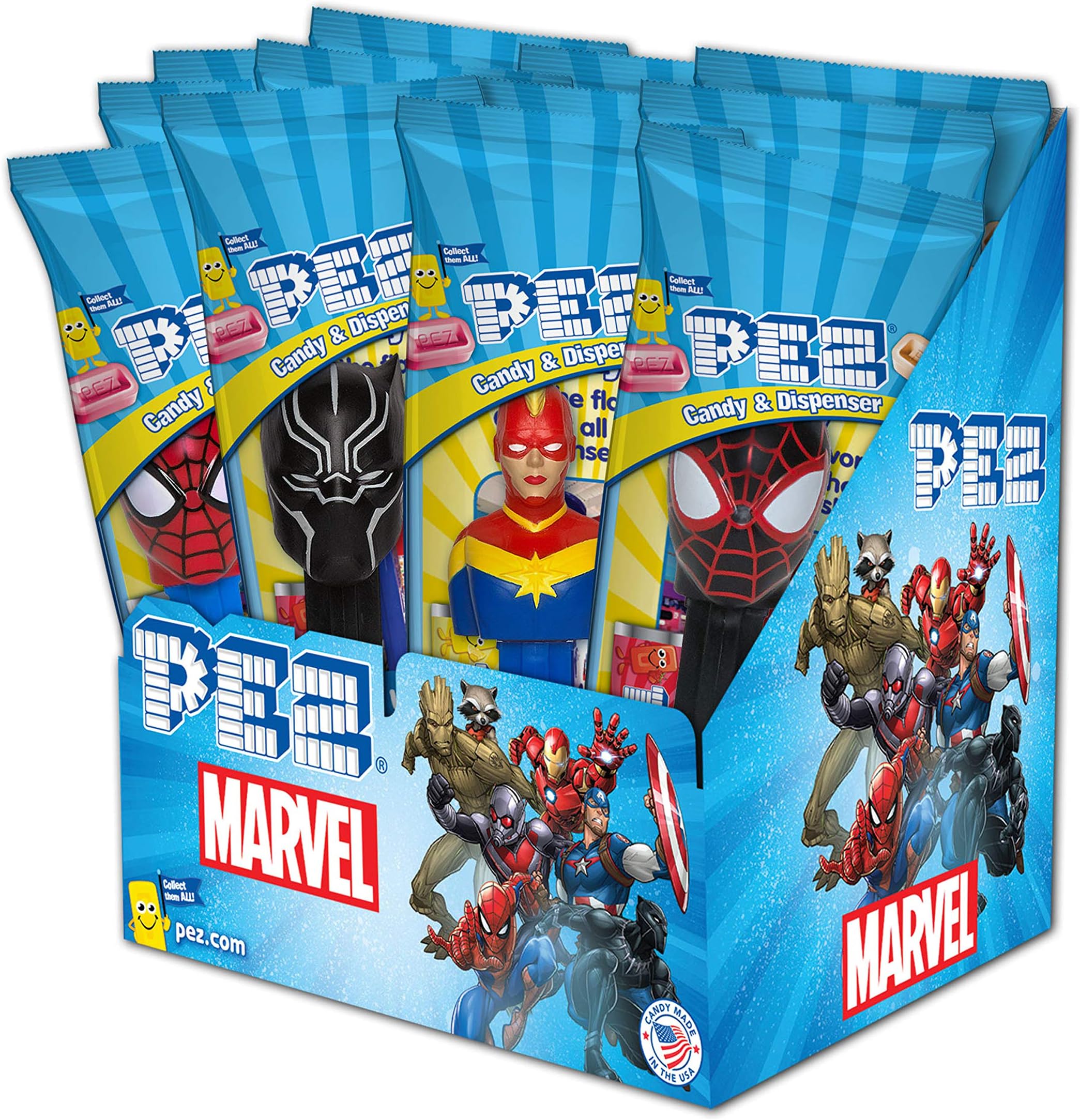 Candy, Marvel Assortment (Pack of 12, individually wrapped)