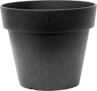 Tierra Verde Indoor & Outdoor Self-Watering Round Planter Pot, Baritone, 18" x 16", Black - Decorative Planting Containers for Plants and Flowers - Gardening and Flowering Accessories
