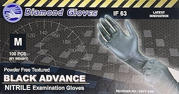diamond gloves black advance nitrile