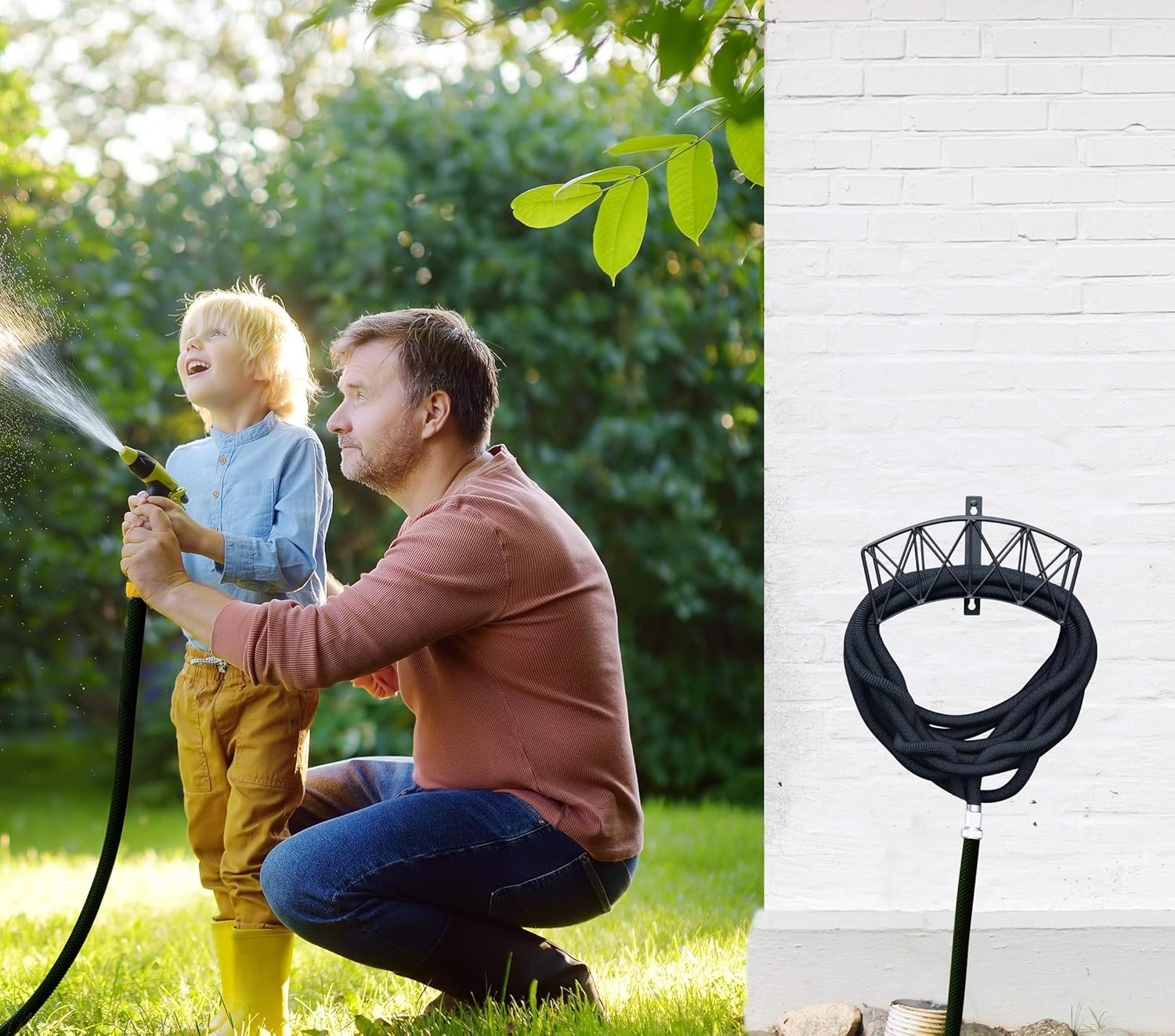 Heavy Duty Garden Hose Holder For Outside Easily Holds Up To 100 ft. Of Garden Hose - Premium Water Hose Hanger Fro Wall Mount - Easy To Install And Perfect To Keep Your Garden Tidy : Patio, Lawn & Garden