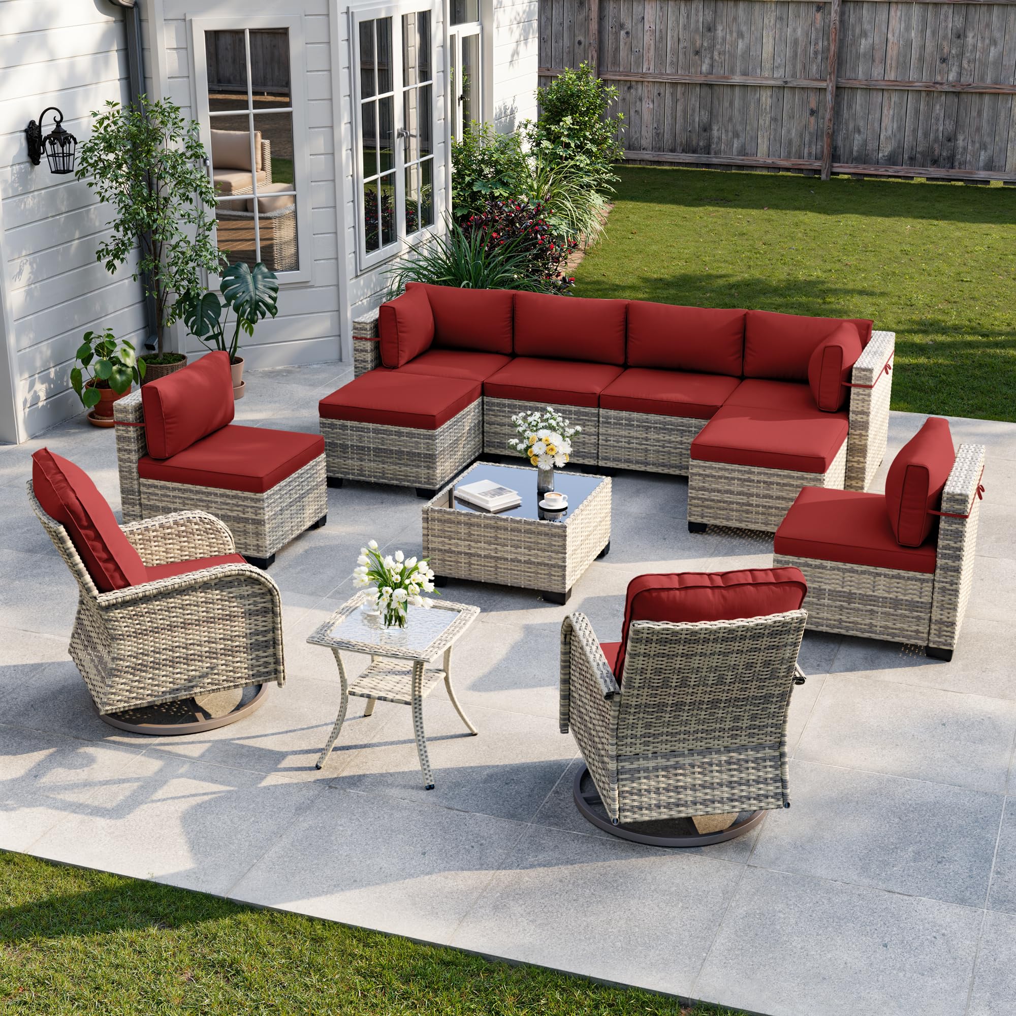 Outdoor PE Wicker Rattan Modular Patio Sectional Sofa Set
