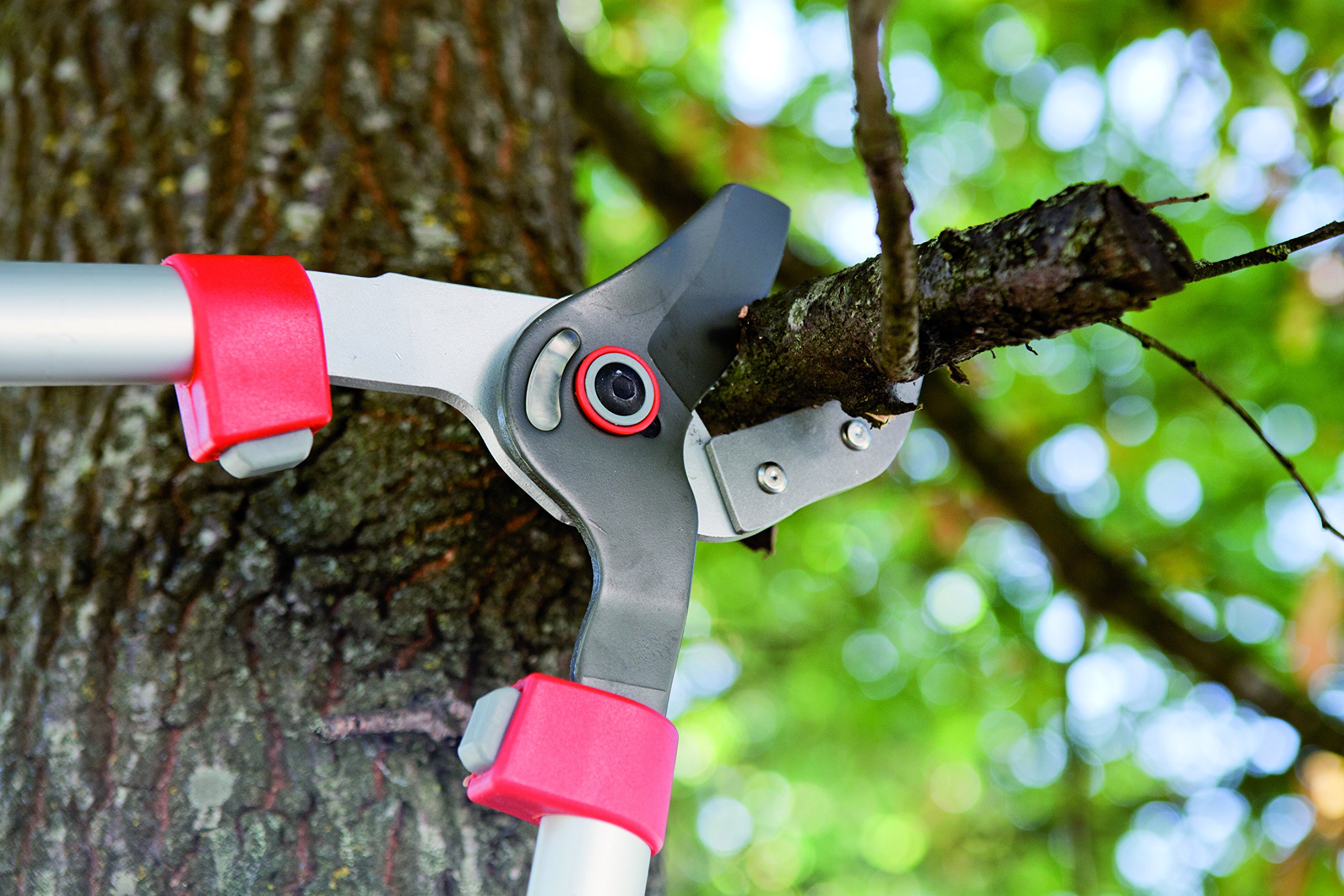 Tijera de Podar a Dos Manos Pruning J443 - Empuñadura Bimaterial - Corte Yunque - Con Desmultiplicador - Resistente y Muy Ligera - Tijera de Jardinería Fabricada con Aluminio Reforzado - Altuna
