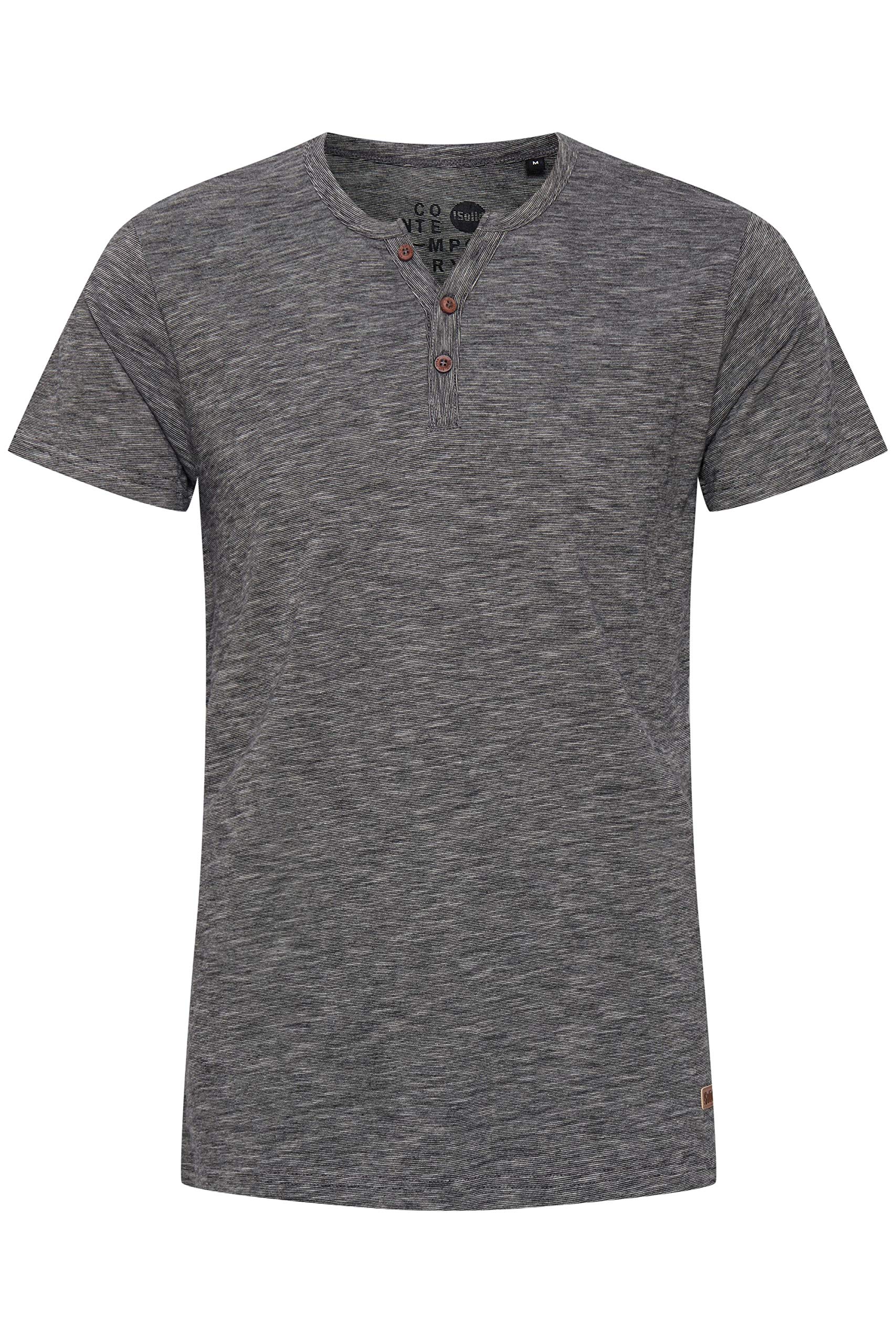 !Solid SDSigos Herren T-Shirt Kurzarm Shirt mit Grandad-Ausschnitt