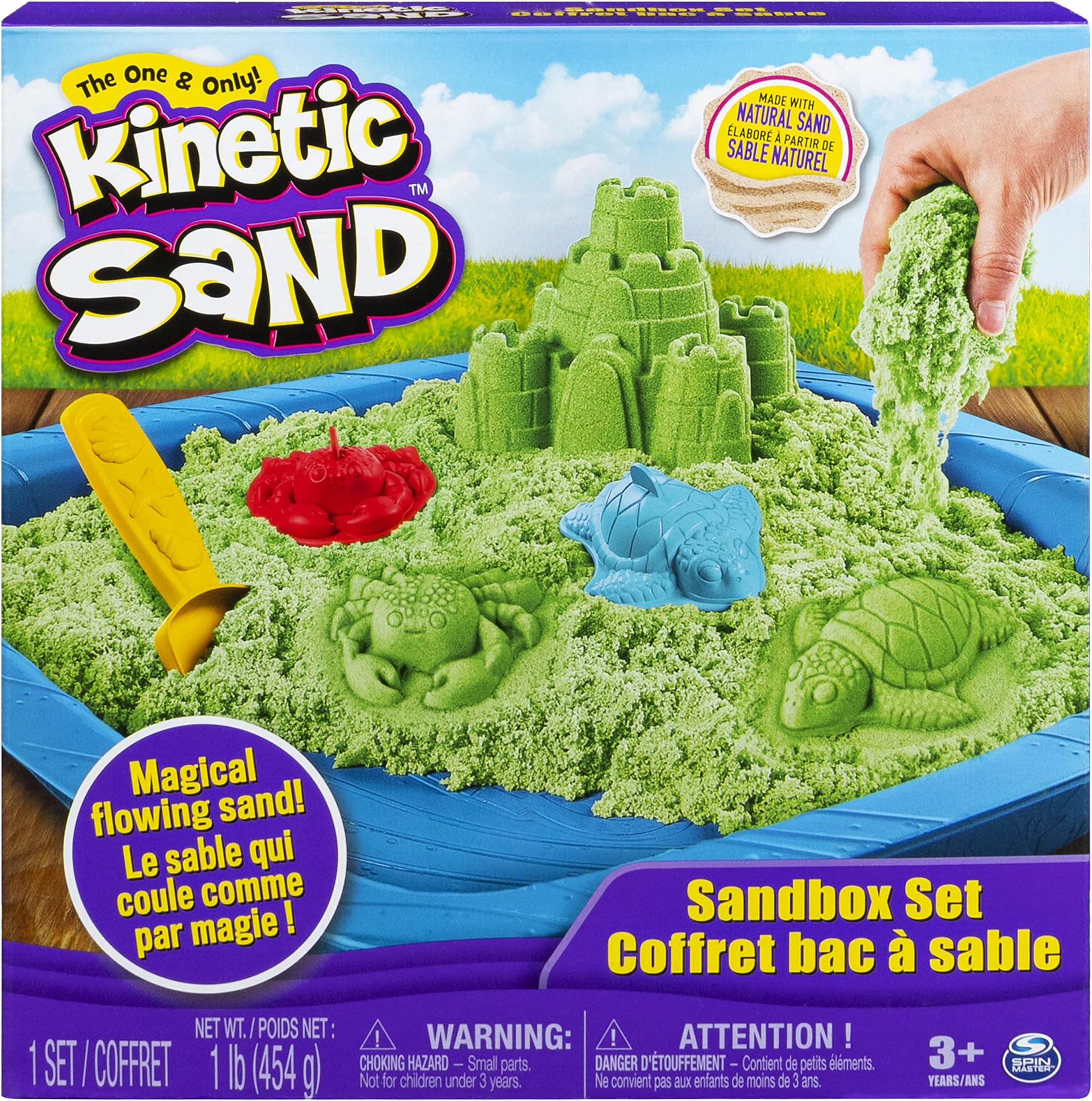 Sandbox Playset with 1lb of Green and 3 Molds, for Ages 3 and up