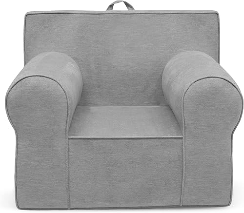 Miniatura 8 de Delta Children Silla de espuma XL Cozee, tamaño perfecto para niños de 18 meses a 12 años en adelante, color azul mezclilla Azul mezclilla,Gris