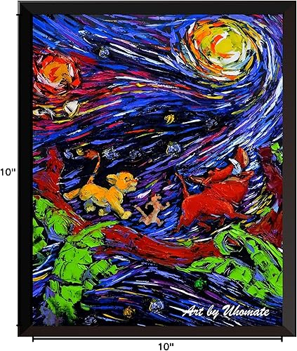 Miniatura 5 de Uhomate Póster con texto en inglés The Lion and Son de Vincent Van Gogh, póster de noche estrellada para el hogar, lienzo para decoración de pared,