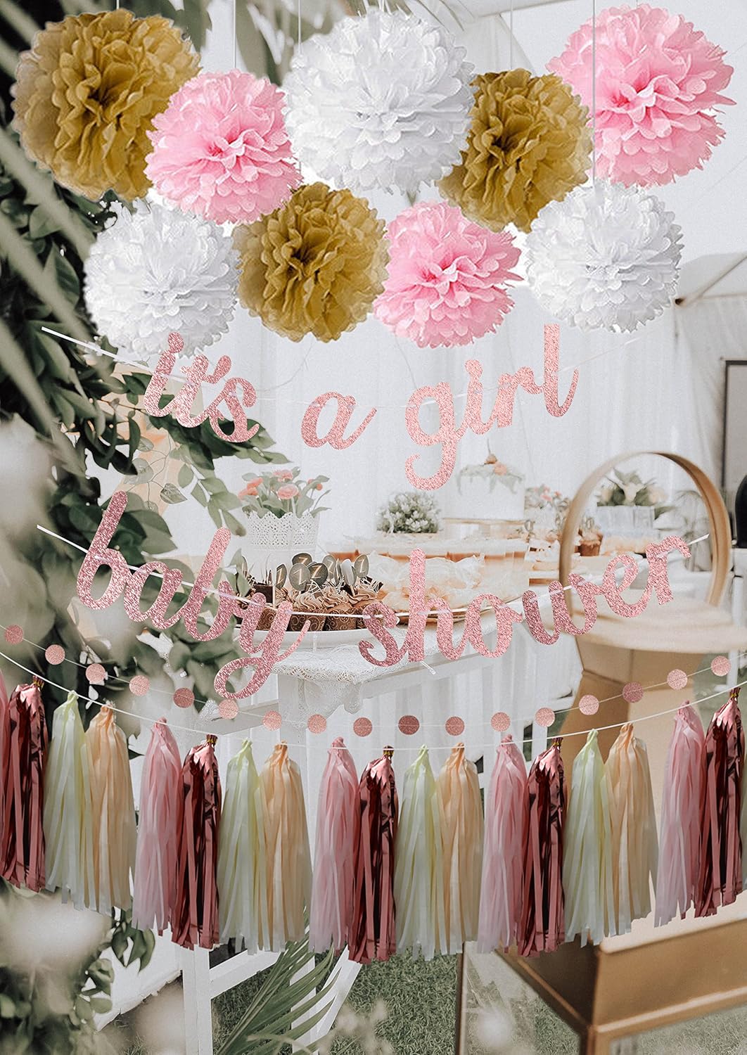 Gree Baby Shower Decorations & Rose Gold Baby Shower Decorations for Girl