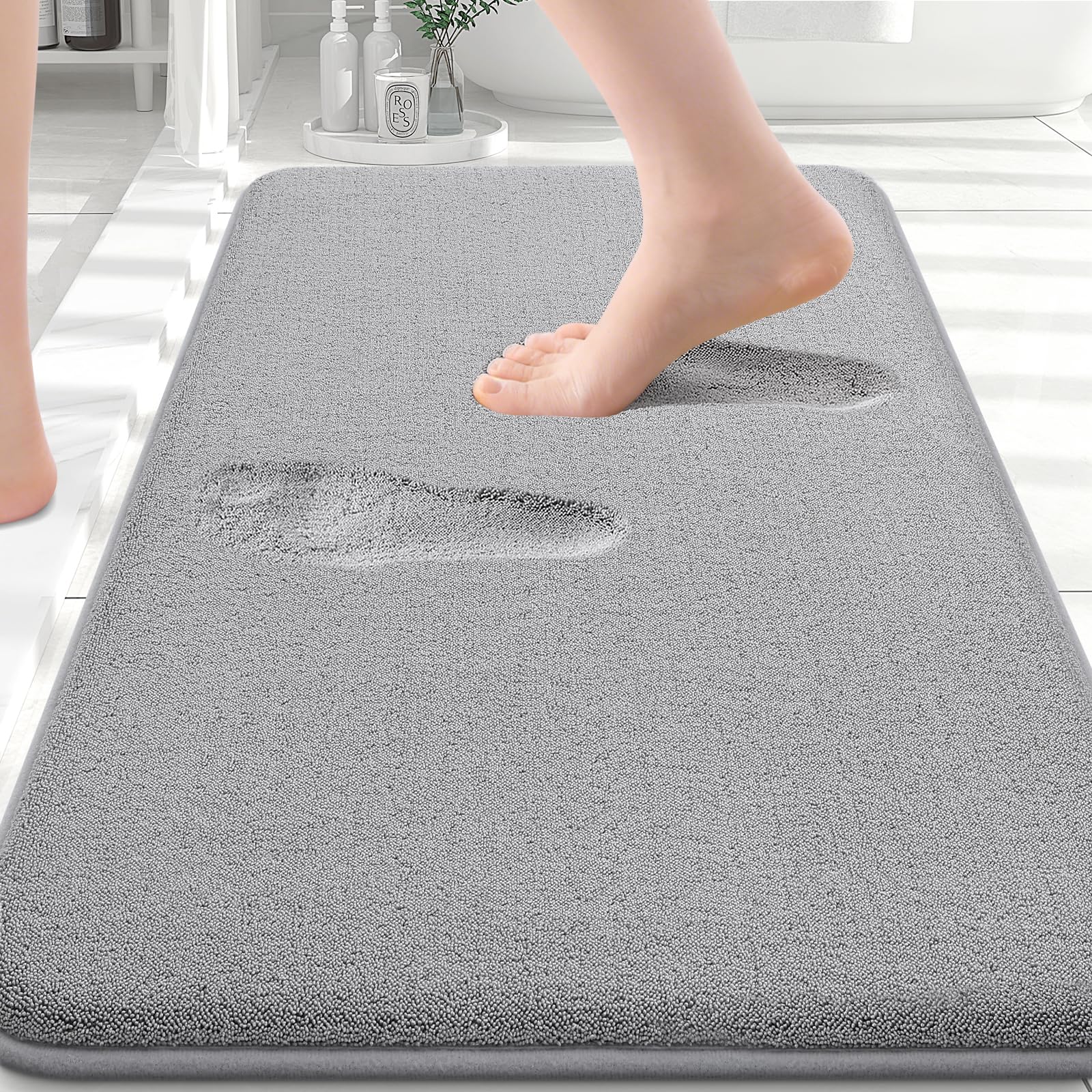 Smiry Smiry Memory Foam Bath Mat 30x20, Extra Soft Absorbent Bathroom Rugs