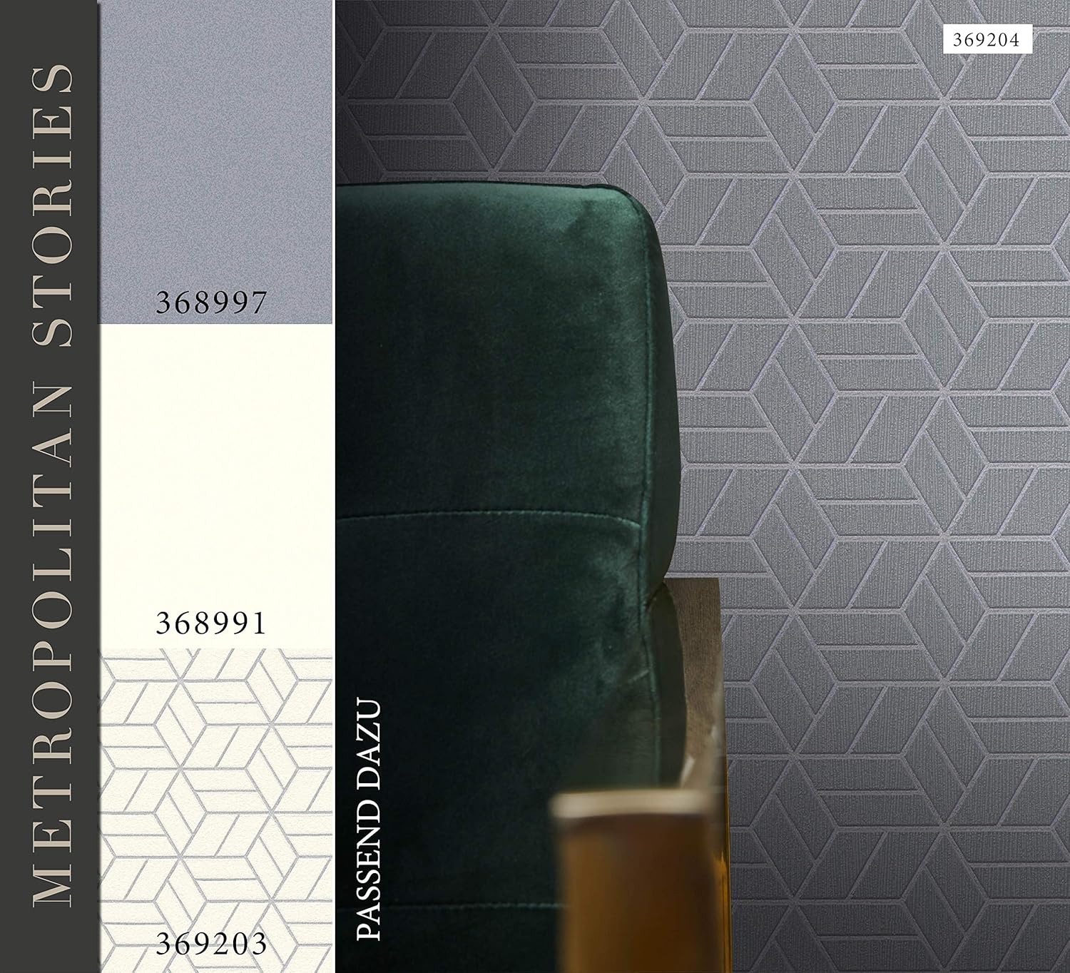 Livingwalls Plain Wallpaper Metropolitan Stories Non-Woven Lizzy - London 10.05 m x 0.53 m Grey Made in Germany 368997 36899-7