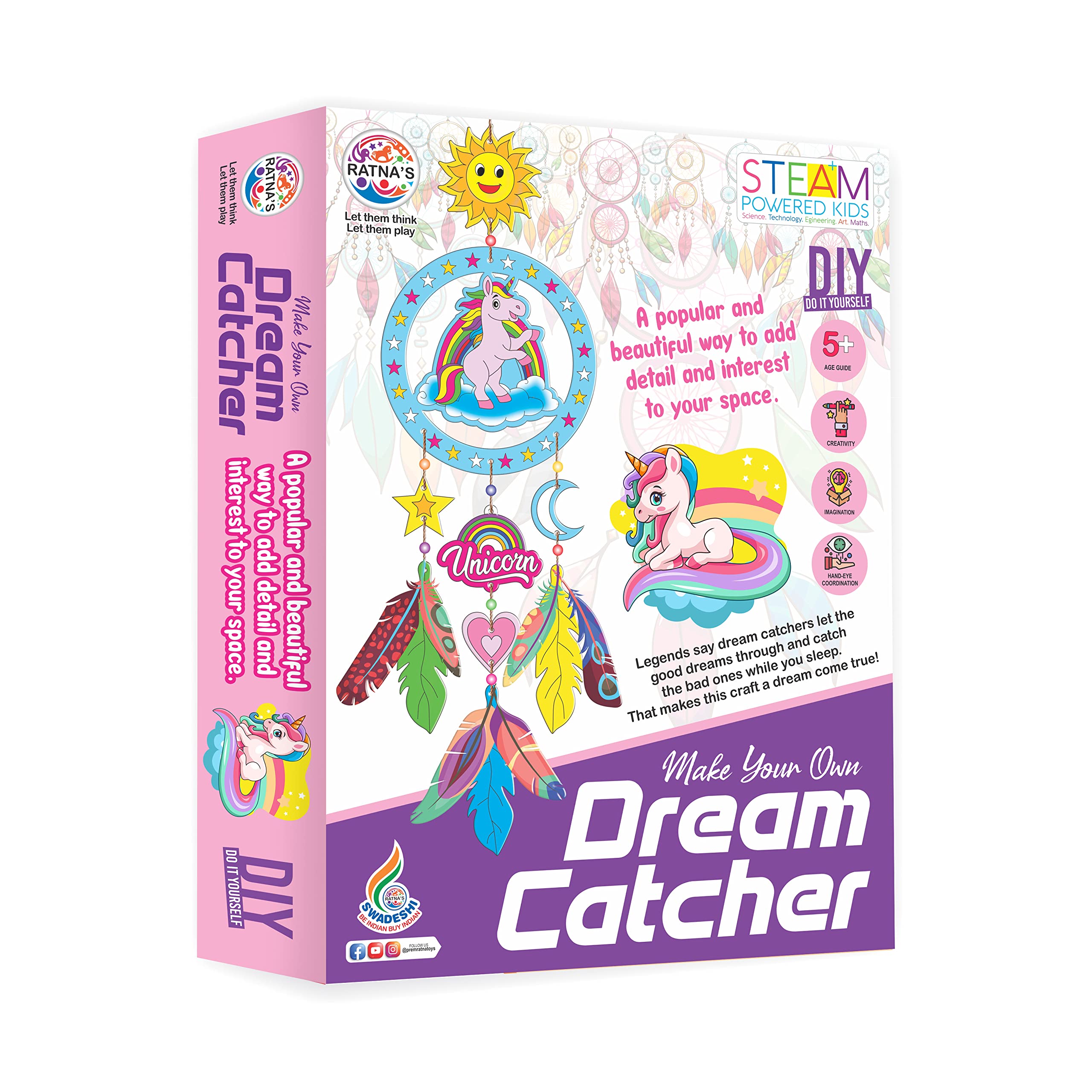 RATNAS Make Your Own Dream Catcher Unicorn Theme DIY Kit for Kids 5+ (B0BSV8GR9G) Amazon Price History, Amazon Price Tracker
