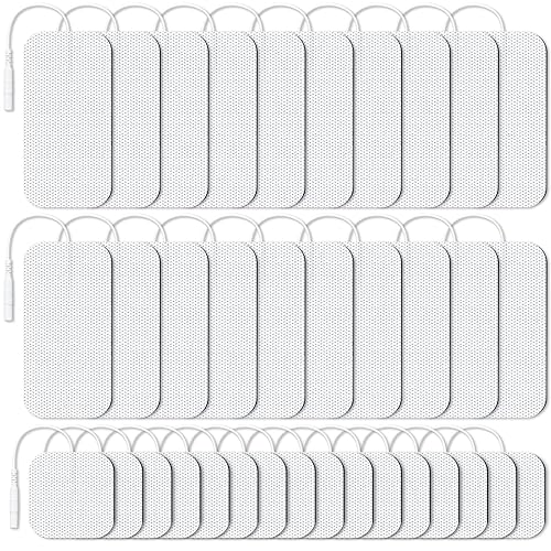 AUVON TENS - Juego combinado de almohadillas de repuesto, 36 paquetes de 2 tamaños de electrodos para unidad TENS, almohadillas reutilizables y sin