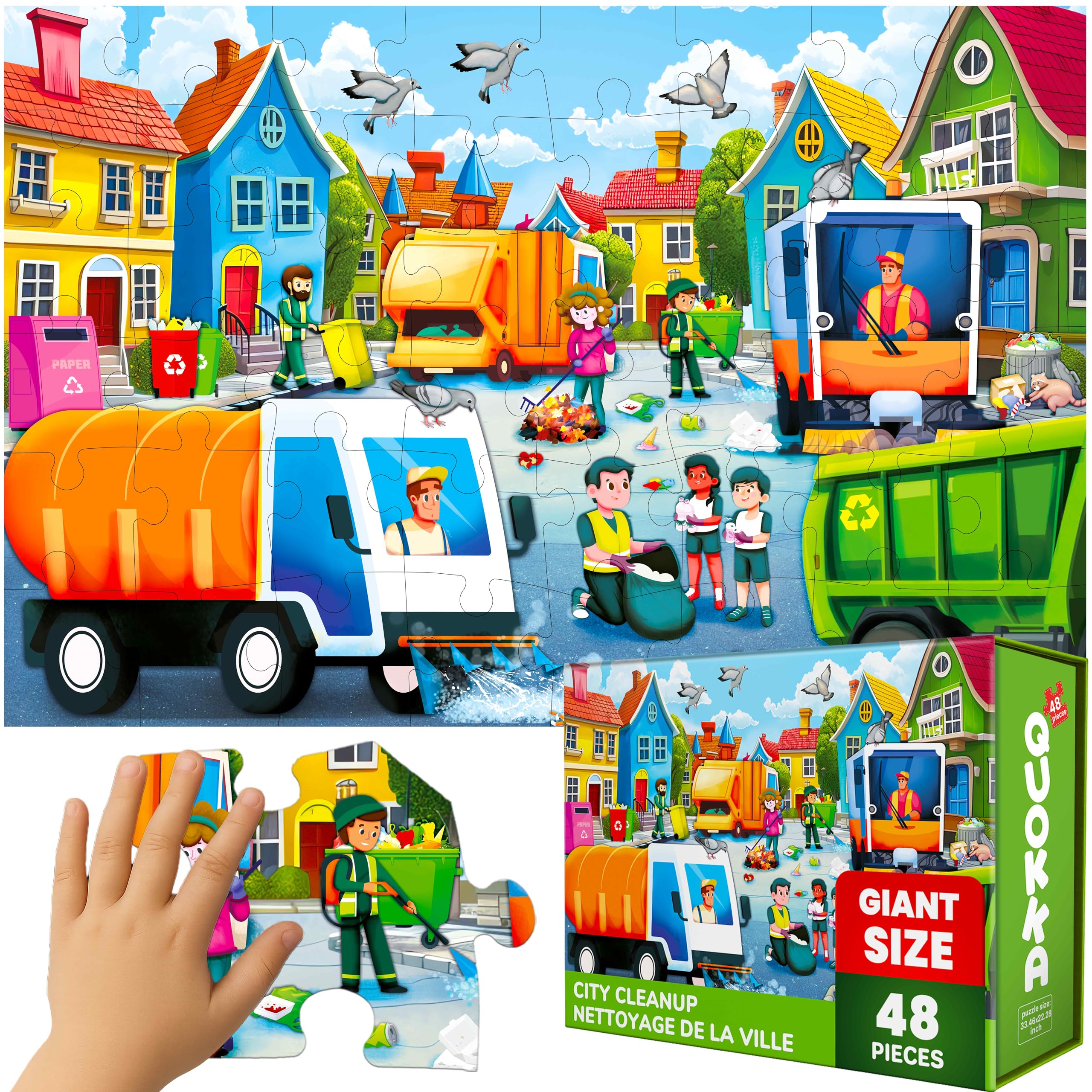 Giant Floor Puzzles for Kids Ages 4-6 - 48 Pieces Toddlers Puzzles Ages 3-5
