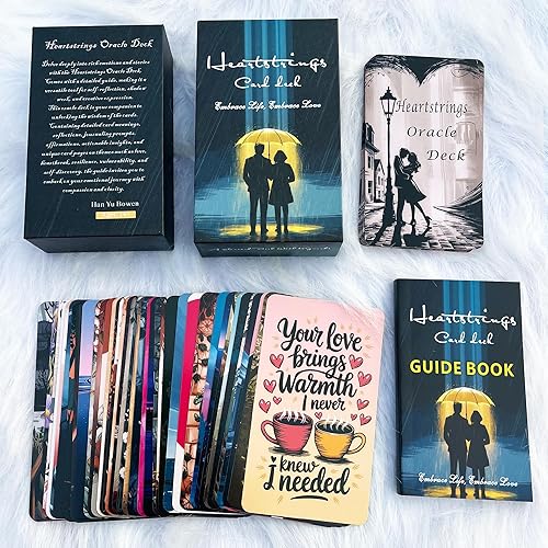 Heartstring Oracle Cards, Twin Flame Love Oracle Cards, Oracle Deck y cartas de tarot para principiantes, 56 cartas con una guía detallada,