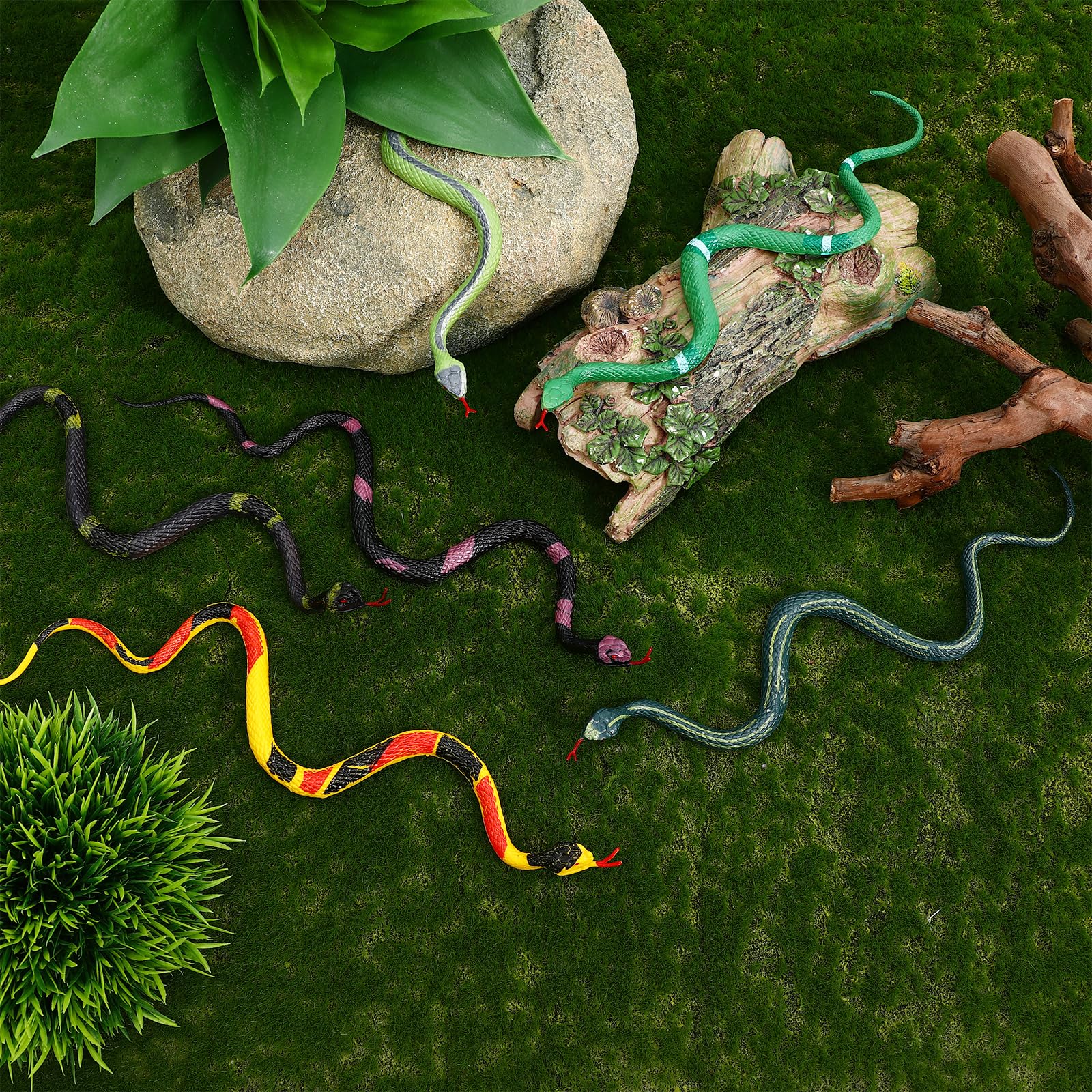 JOINPAYA Realistic Fake Snake Toys 6Pcs Flexible Reptile Figurines for Halloween Pranks Party Decorations and Home Display 8.86In Durable Plastic Snake Models - Image 3