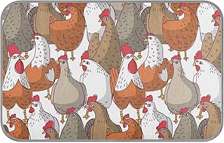 Oyihfvs Birds Brown White Orange Chickens Seamless Texture Pattern Rectangle Ice Silk Dog Pet Pad, Soft Cooling Cat Mat Mattress, Washable Sleeping Pad for Puppy Cat Kennel (Medium) 23 x 38 inch