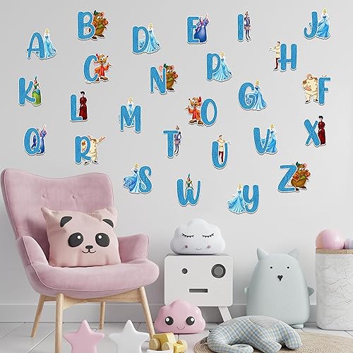 Seyal Adhesivo de pared con alfabeto de Cenicienta A-Z
