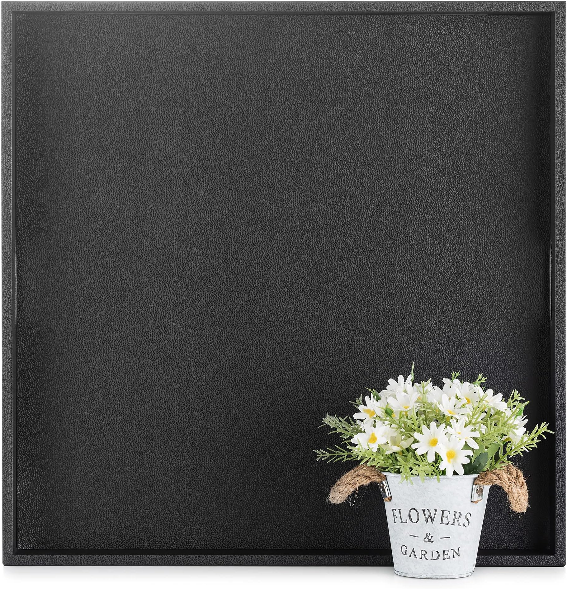 Hanobe Square Large Ottoman Tray Extra Large Black Serving Tray for